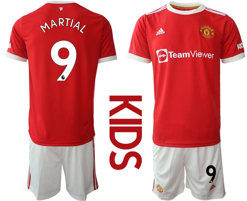 Youth 2021-2022 Club Manchester United home red #9 Soccer Jersey